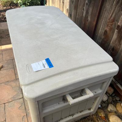 50 Gallon Medium Deck Box - Light taupe resin box.#2