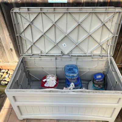 50 Gallon Medium Deck Box - Light taupe resin box.#2