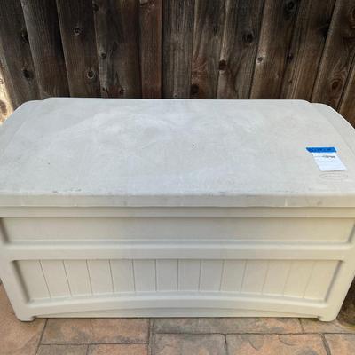 50 Gallon Medium Deck Box - Light taupe resin box.#2