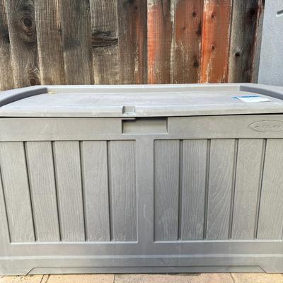 50 Gallon Medium Deck Box - Light Gray resin box.#3