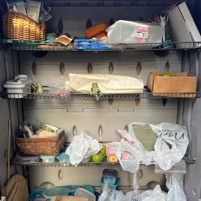 large Veritcal Rubbermaid resin storage shed contents not included