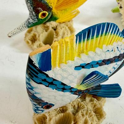 Sale Photo Thumbnail #425: 3 figurines, one angelfish top fin is broken off but is not very noticeable. See photos for details.