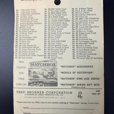 Vintage Mint on Card 1969 Matchbox Lotus Europa