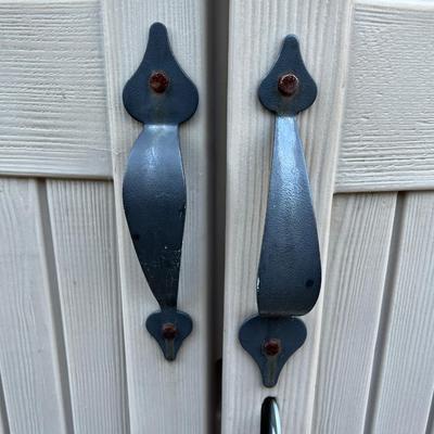 Rubbermaid vertical storage shed with barn doors