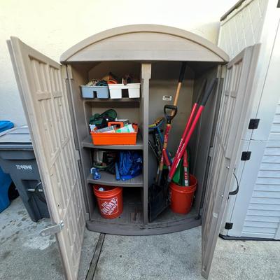 Rubbermaid vertical storage shed with barn doors