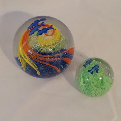 Marine Themed Blown Glass Paperweights (O-BBL)