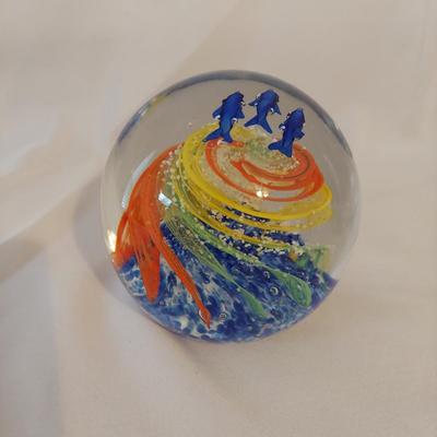 Marine Themed Blown Glass Paperweights (O-BBL)