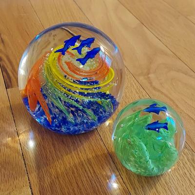 Marine Themed Blown Glass Paperweights (O-BBL)