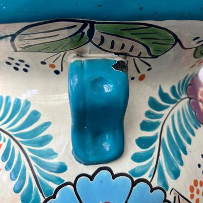 Flowered Ceramic Talvera large pot 20 X 20 X19 with Orchid