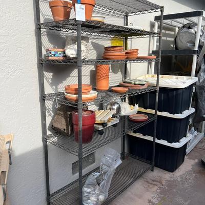 Strudy metal shelf unit contents not included