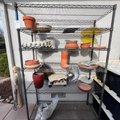 Strudy metal shelf unit contents not included