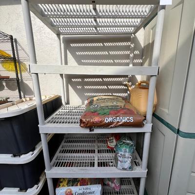 One Plastic storage shelf Contents not included