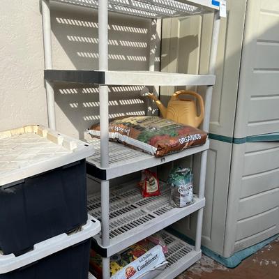 One Plastic storage shelf Contents not included