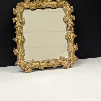 Gold Framed Ornate Mirror Approx 12 3/4" x 10"