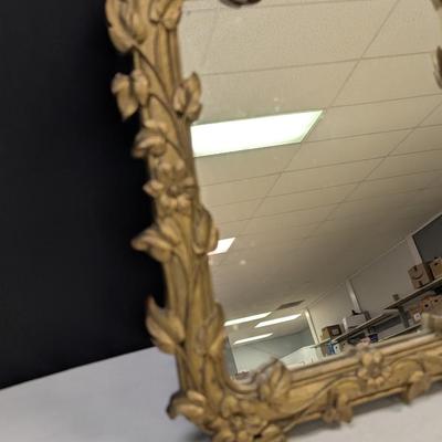 Gold Framed Ornate Mirror Approx 12 3/4" x 10"
