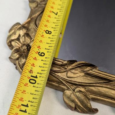 Gold Framed Ornate Mirror Approx 12 3/4" x 10"