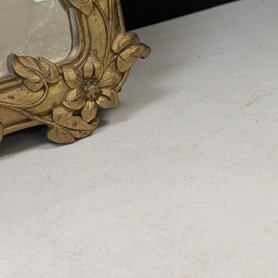 Gold Framed Ornate Mirror Approx 12 3/4" x 10"