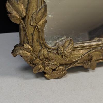 Gold Framed Ornate Mirror Approx 12 3/4" x 10"