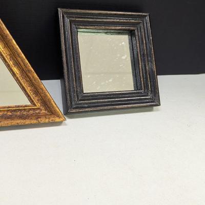 Gold Tone Rectangle Mirror & Gray Square Mirror