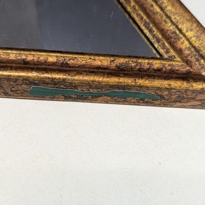 Gold Tone Rectangle Mirror & Gray Square Mirror