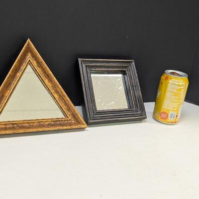 Gold Tone Rectangle Mirror & Gray Square Mirror