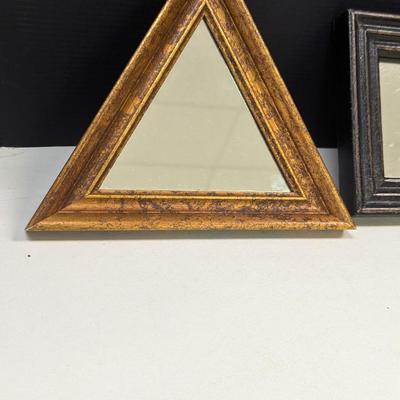 Gold Tone Rectangle Mirror & Gray Square Mirror