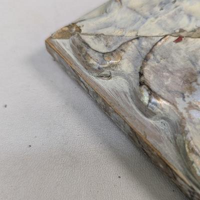 Vintage Square Accent Mirror Faux Stone Approx 12 3/4"x 12 1/2"