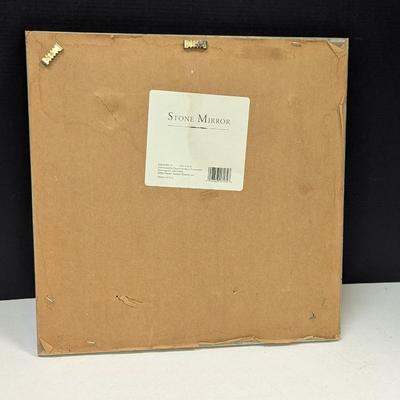 Vintage Square Accent Mirror Faux Stone Approx 12 3/4"x 12 1/2"