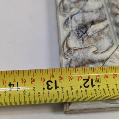 Vintage Square Accent Mirror Faux Stone Approx 12 3/4"x 12 1/2"