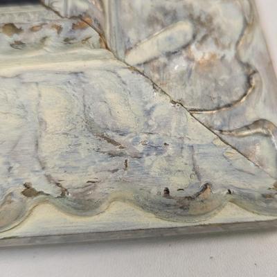 Vintage Square Accent Mirror Faux Stone Approx 12 3/4"x 12 1/2"