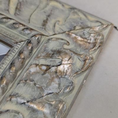 Vintage Square Accent Mirror Faux Stone Approx 12 3/4"x 12 1/2"