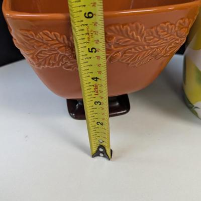 Metal Hand Painted Watering Can & Ceramic Vases