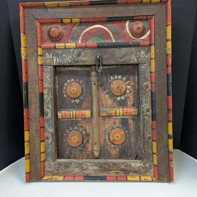 India Wooden Door Double Opening Center Colorful Wood