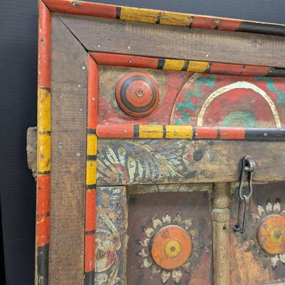 India Wooden Door Double Opening Center Colorful Wood