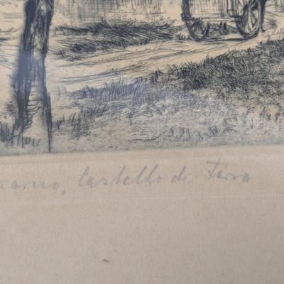 Signed Castello di Ferro Drawing Approx 11" x 9" French Buildings Landmarks