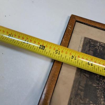 Vintage Detailed Architecture Landscape Drawing Signed Approx 15" x 10 3/4"