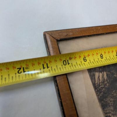 Vintage Detailed Architecture Landscape Drawing Signed Approx 15" x 10 3/4"