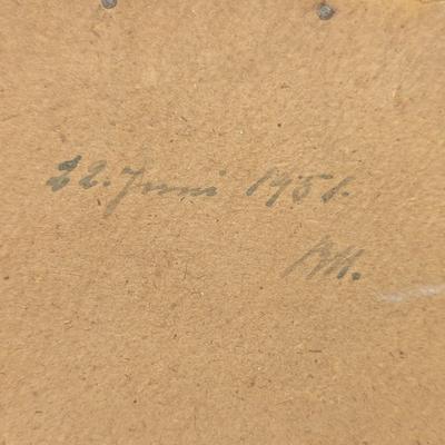 Vintage Detailed Architecture Landscape Drawing Signed Approx 15" x 10 3/4"