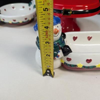 Holiday Snowmen Snack Dishes