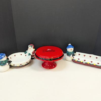Holiday Snowmen Snack Dishes