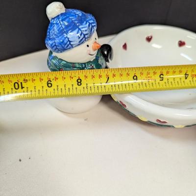 Holiday Snowmen Snack Dishes