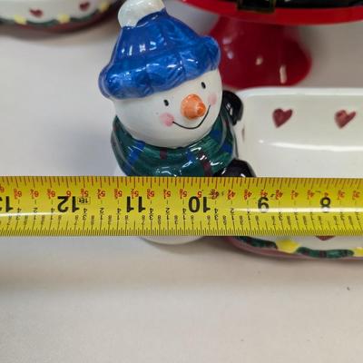 Holiday Snowmen Snack Dishes
