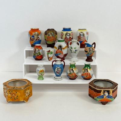 LOT 23: Collection of Mini Porcelain Vases made in Japan