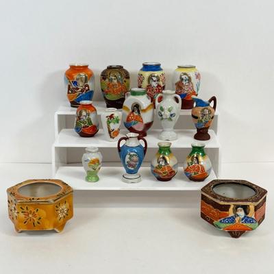 LOT 23: Collection of Mini Porcelain Vases made in Japan