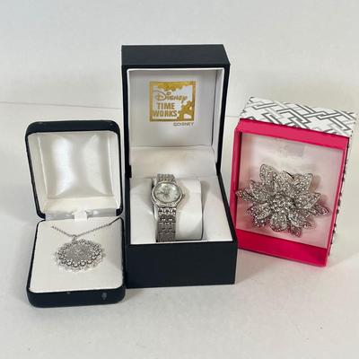 LOT 30: Fashion Jewelry in Original Boxes - Disney Time Works Watch and More