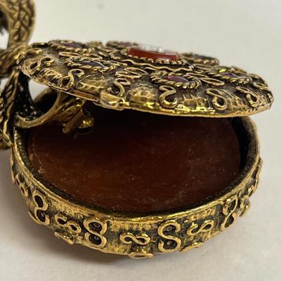 LOT 31: Vintage Jewelry - Mary Chess Solid Perfume Brooch and More