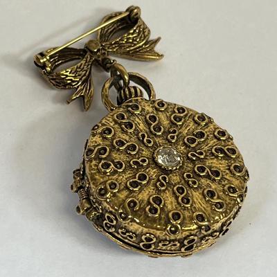 LOT 31: Vintage Jewelry - Mary Chess Solid Perfume Brooch and More