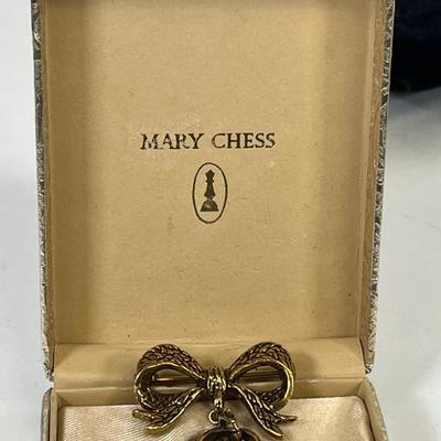 LOT 31: Vintage Jewelry - Mary Chess Solid Perfume Brooch and More
