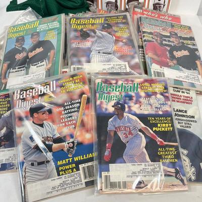 LOT 39: Sports Memorabilia - Mark Sanchez N.Y. Jets Jersey, Baseball Digest Magazine Collection - Baseball, Football Basketball Cards