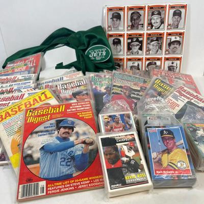 LOT 39: Sports Memorabilia - Mark Sanchez N.Y. Jets Jersey, Baseball Digest Magazine Collection - Baseball, Football Basketball Cards